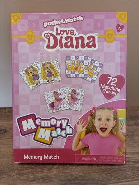 Love Diana Memory Match Game 72 Matching Cards Pocket Watch Forever Clever 2020